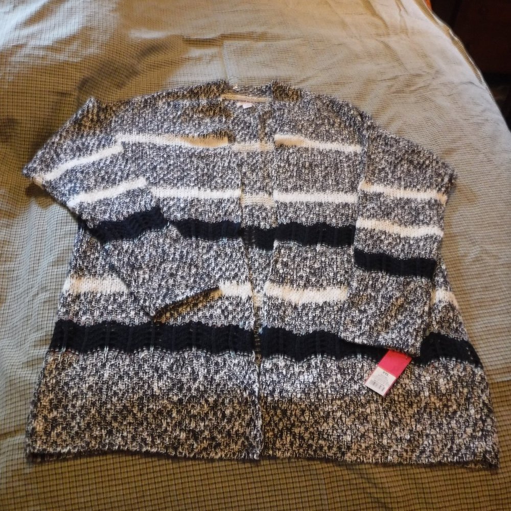 Open weave open front cardigan